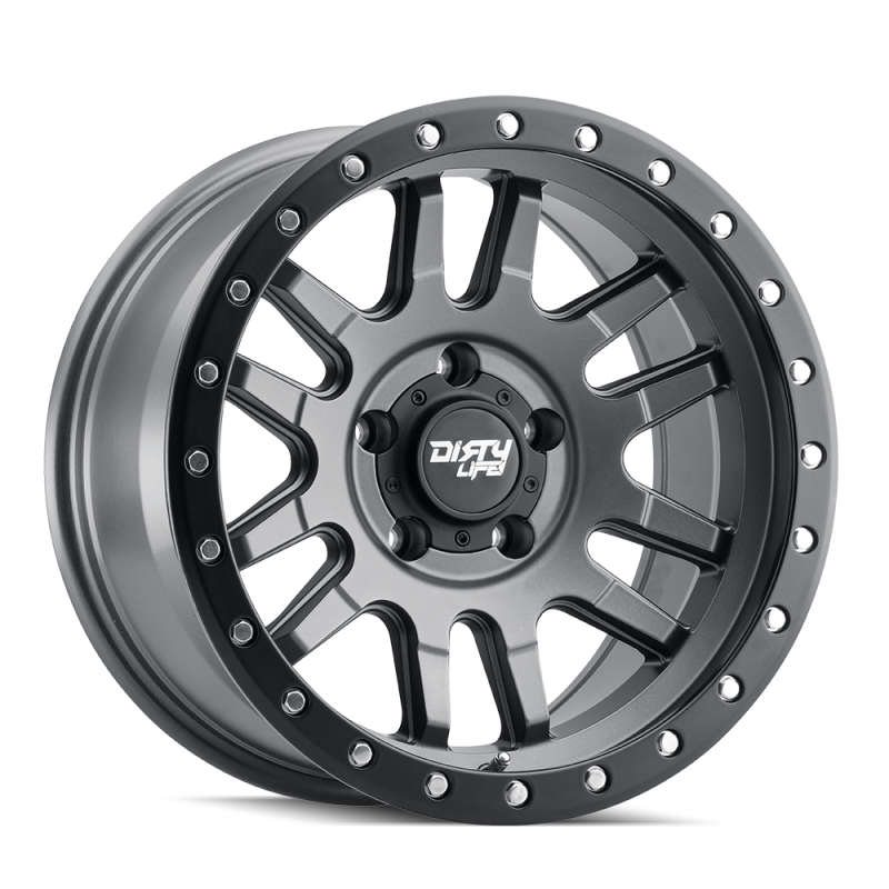 Dirty Life 9309 Canyon Pro 17x9/5x127 BP/-12mm Offset/71.5mm Hub Satin Graphite Wheel - Beadlock