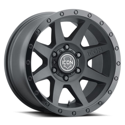 ICON Rebound 17x8.5 5x150 25mm Offset 5.75in BS 110.1mm Bore Double Black Wheel